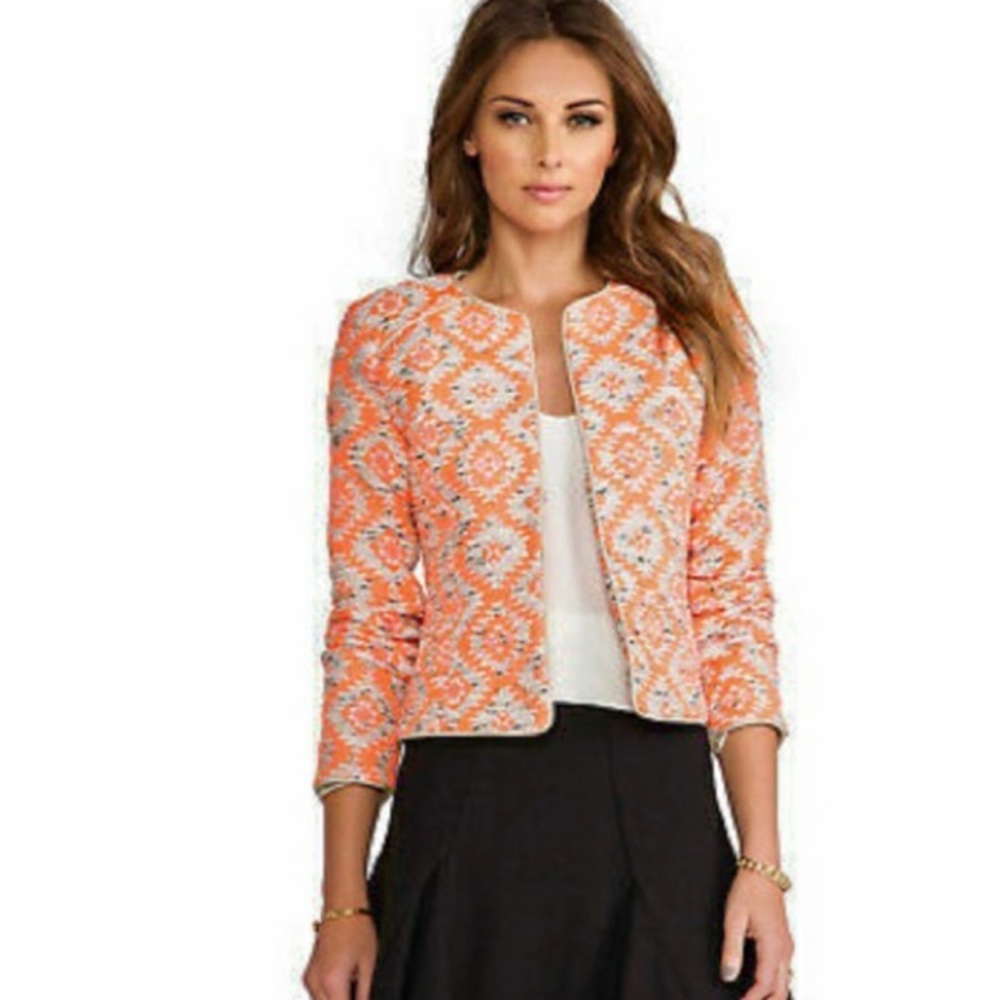 Nanette Lepore Neon Coral Great Plains Jacket